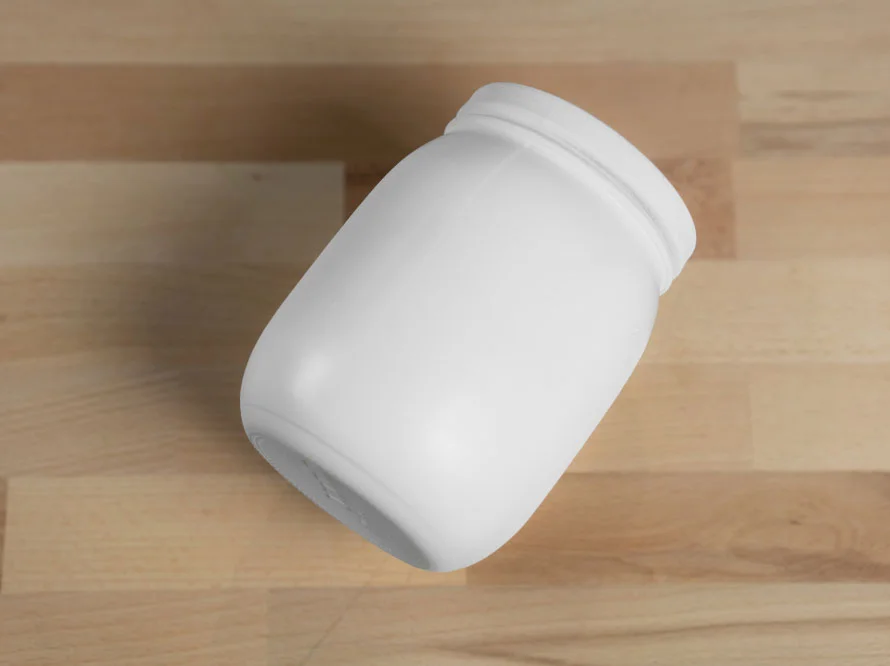 Weißer Plastikbehälter