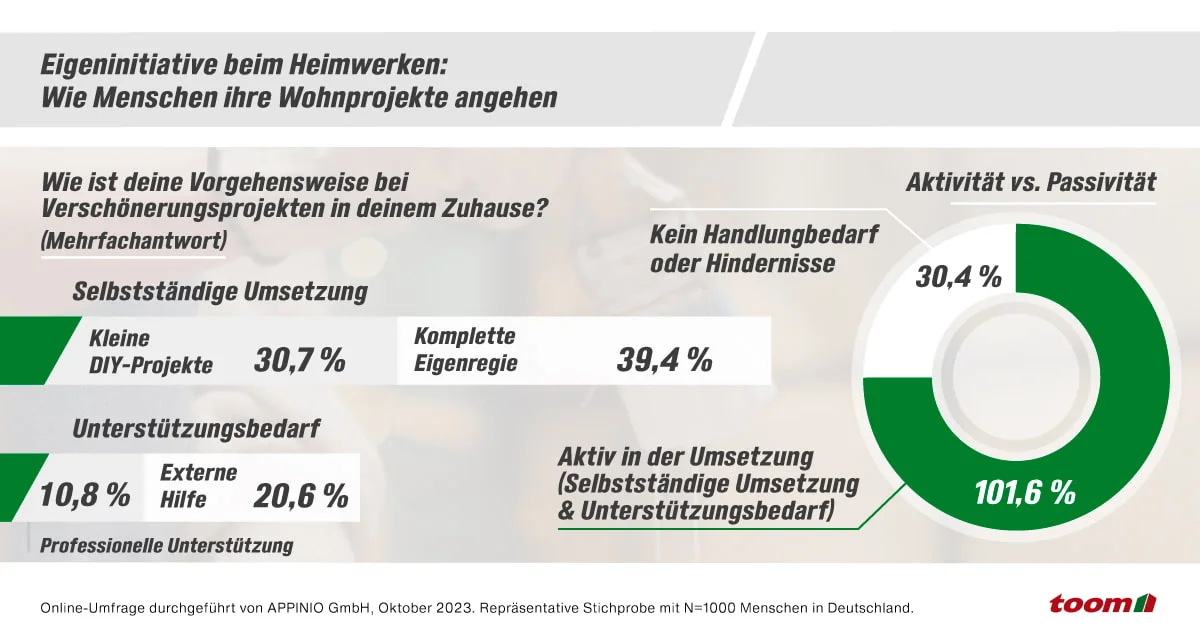 Infografik, die zeigt, wie Menschen ihre Wohnprojekte angehen.