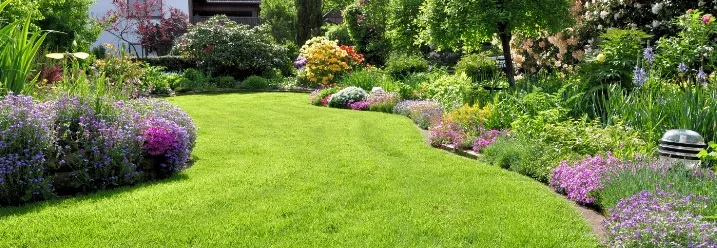 Gepflegter Garten mit Blumen