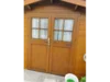 Holztür mit Glasfenster