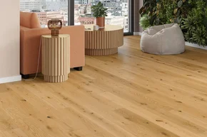 Heller Holzboden in einem modernen Wohnzimmer