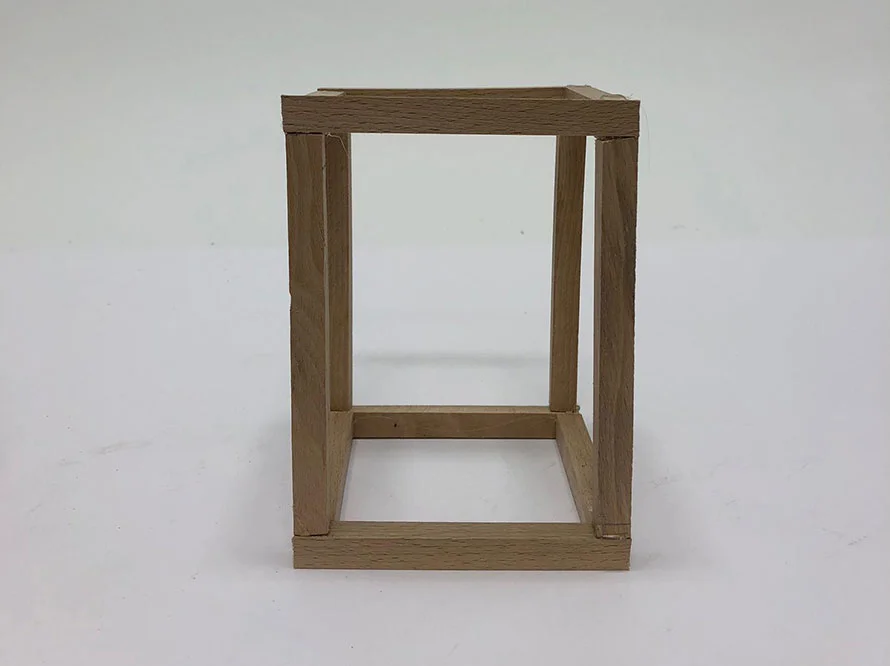 Holzrahmen eines Würfels