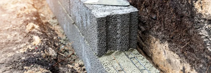 Bau einer Gartenmauer mit Beton und Armierungseisen