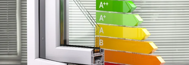 Fensterrahmen mit Energieeffizienzklassen