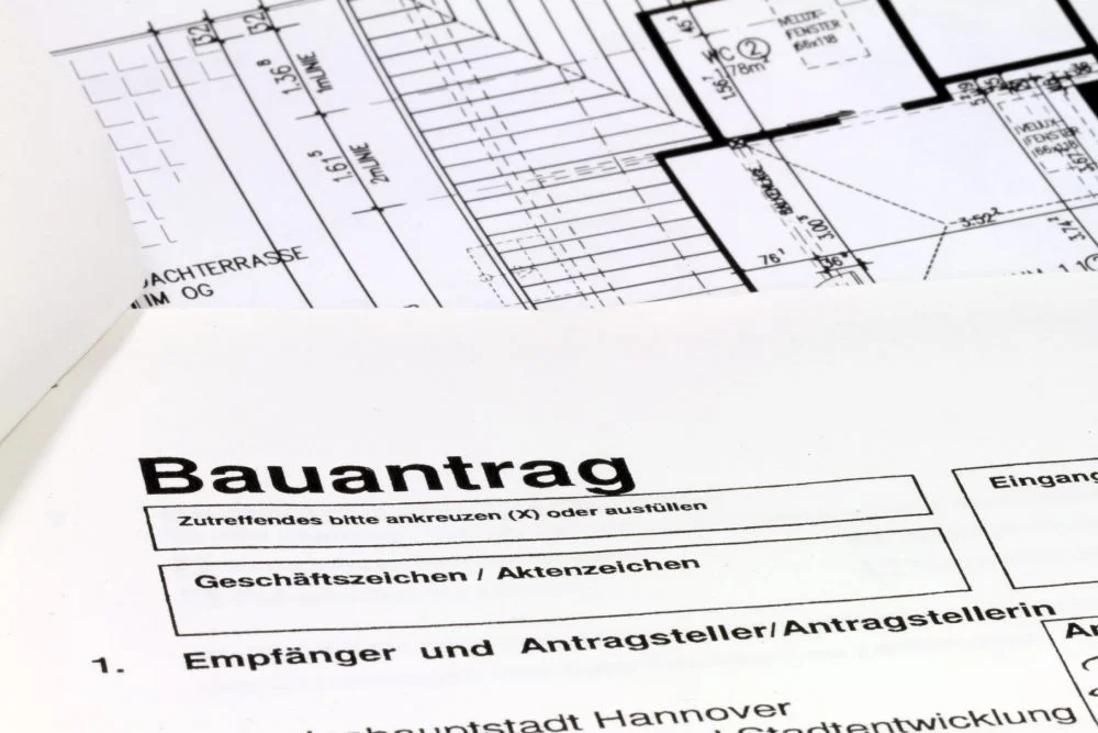 ausgedruckter Bauantrag