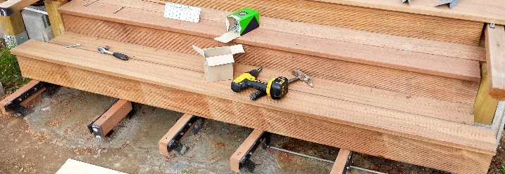 Holztreppe im Bau