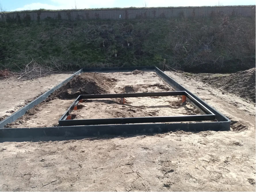 Fundament eines Gartenhauses