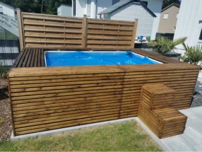Pool mit Holzverkleidung